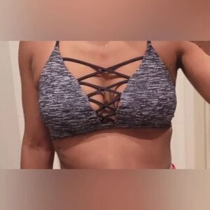Victoria Sport heathered black sports bra sz small